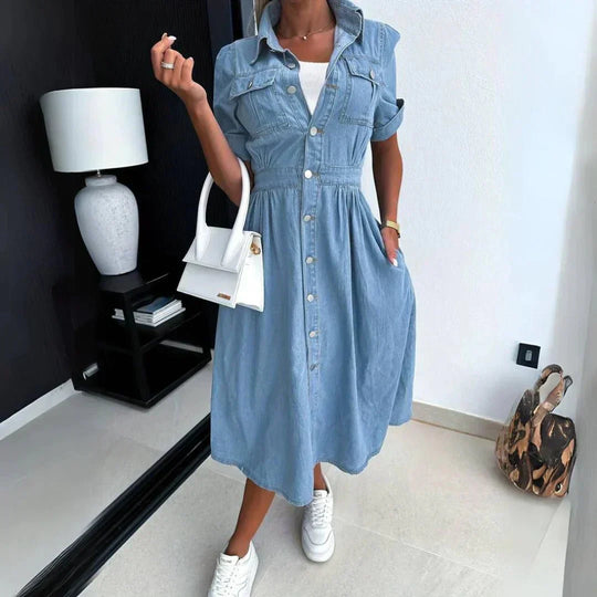 Hanna | Trendy Denim Dress - MORI