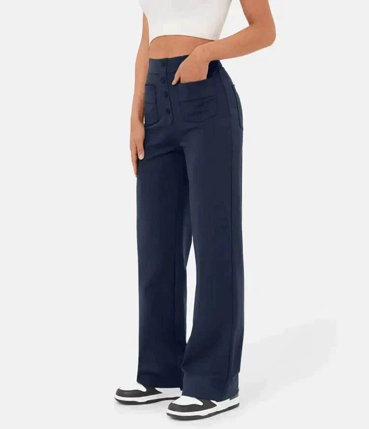 Lea | High-Waisted Elastische Casual Pants - MORI