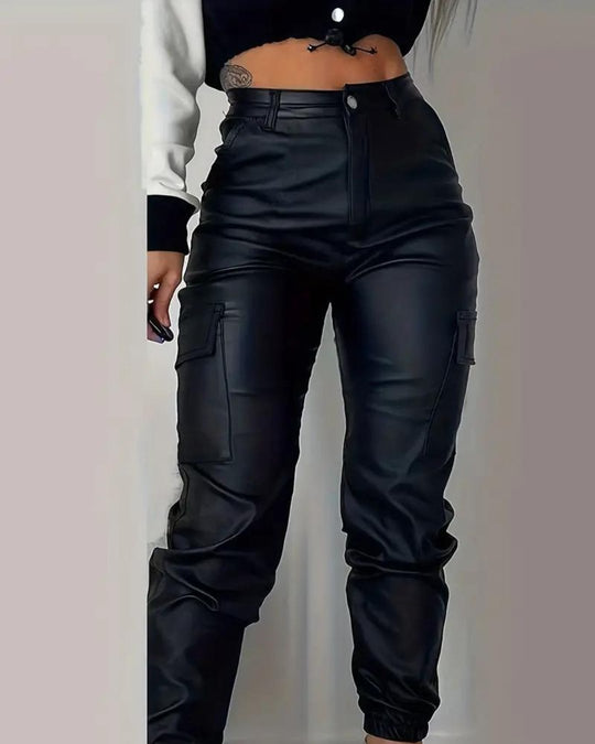 Lisa | Cargo Leather Pants - MORI