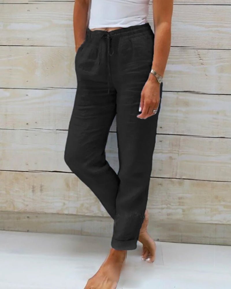 Monica | Trousers with Elastic Waistband made of Cotton and Linen - MORI